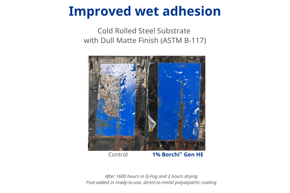 better wet adhesion in fast curing polyaspartic coating with adhesion promoter additive